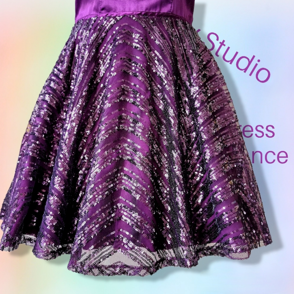 City Studio Fit & Flare Dress Size 0 Juniors Sequined City Studios Winter Dance - Picture 2 of 11